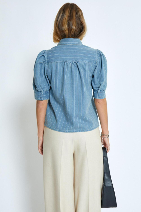 Minus blauwe dames blouse