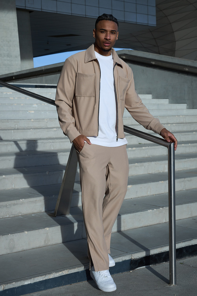 Ensemble 2 pièces veste + pantalon beige