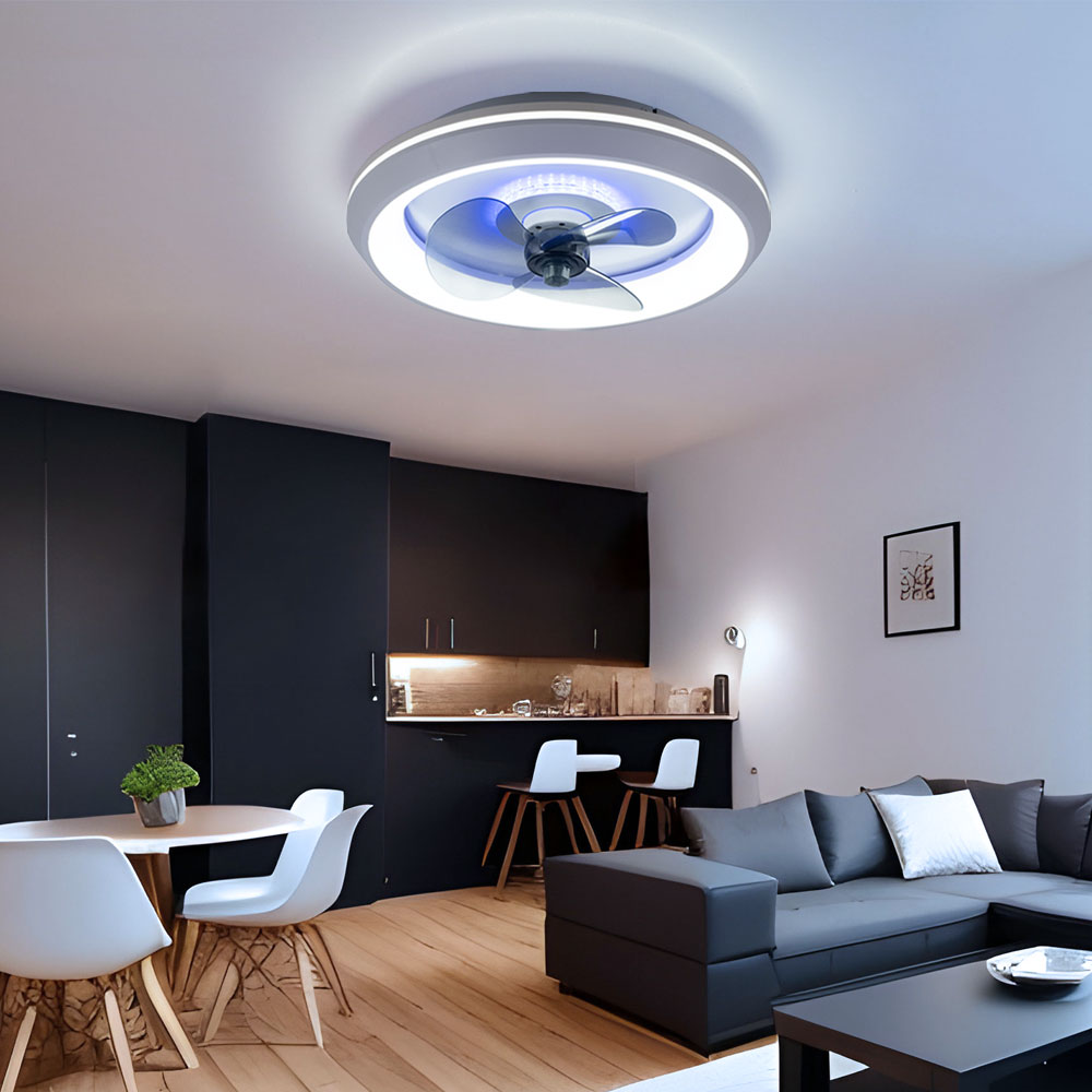 LED Deckenventilator, weiß, CCT, Fernbedienung, 48 cm