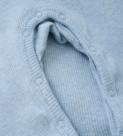 Fixoni Strampler - Rib - Blue Nebel Melange