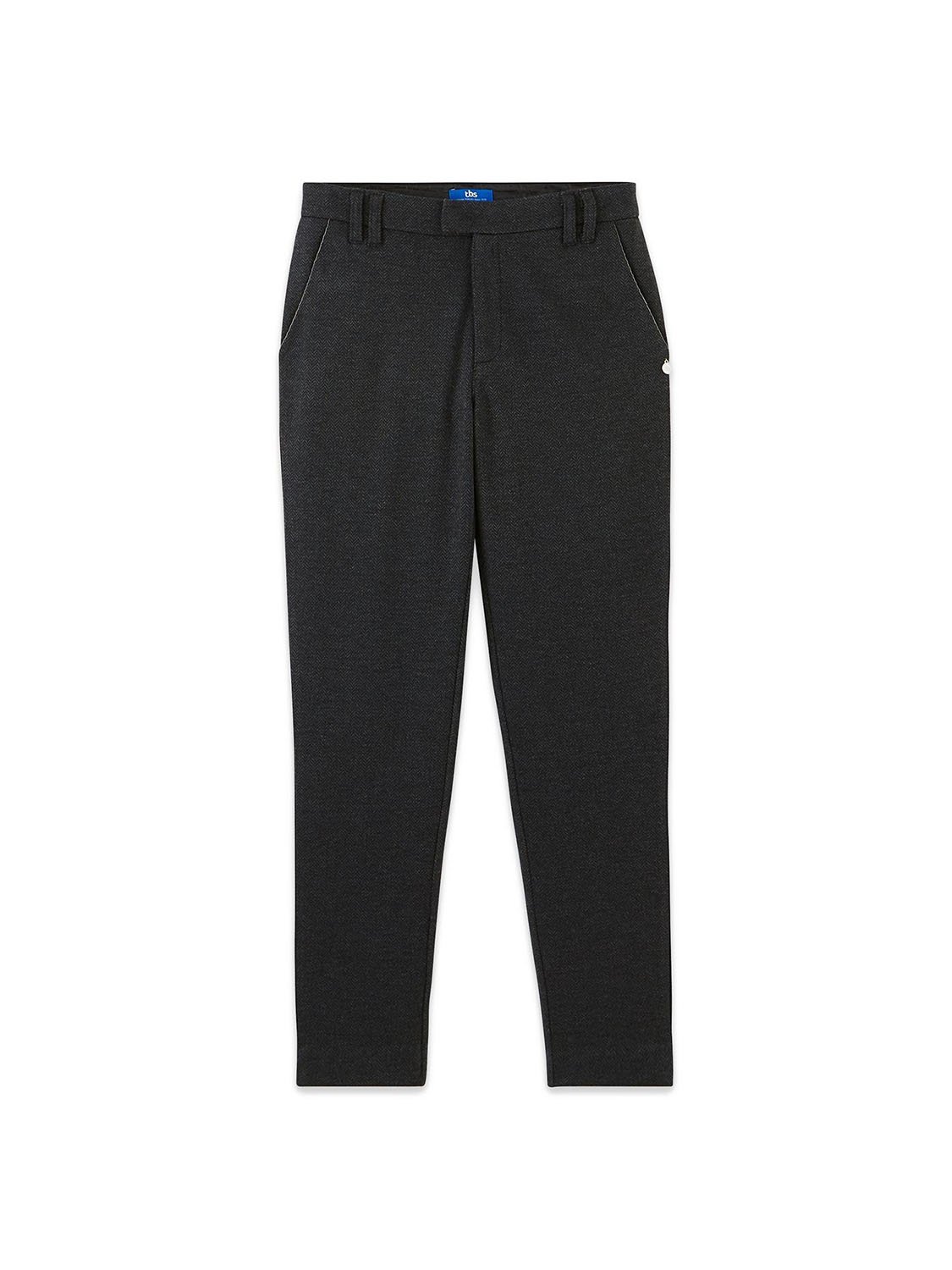 Pantalon Femme En Maille Gris Chiné