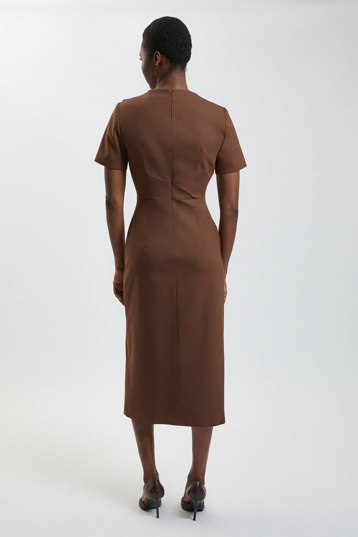 KarenMillen Robe Crayon Midi Cintrée Avec Détail De Pli
