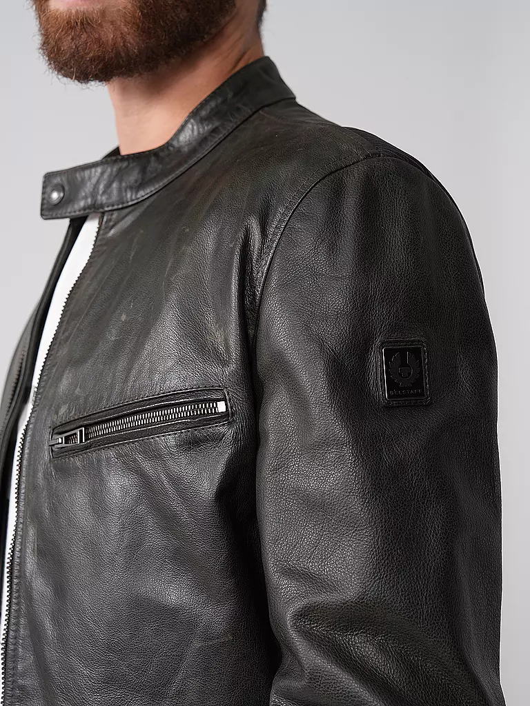 BELSTAFF Lederjacke LEGACY PEARSON dunkelgrün