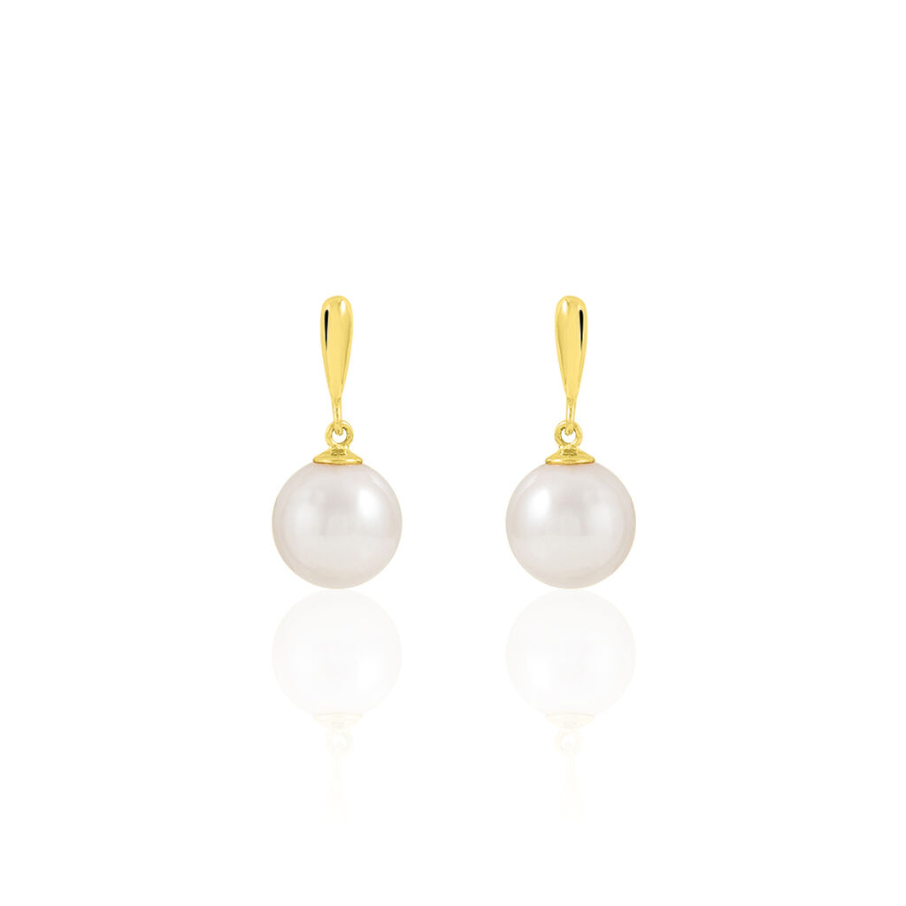 Boucles D'oreilles Pendantes Sibylle Or Jaune Perle De Culture