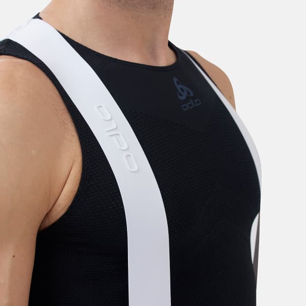 Cuissard vélo ODLO ZEROWEIGHT TIGHTS SHORT SUSPENDERS WHITE/BLACK