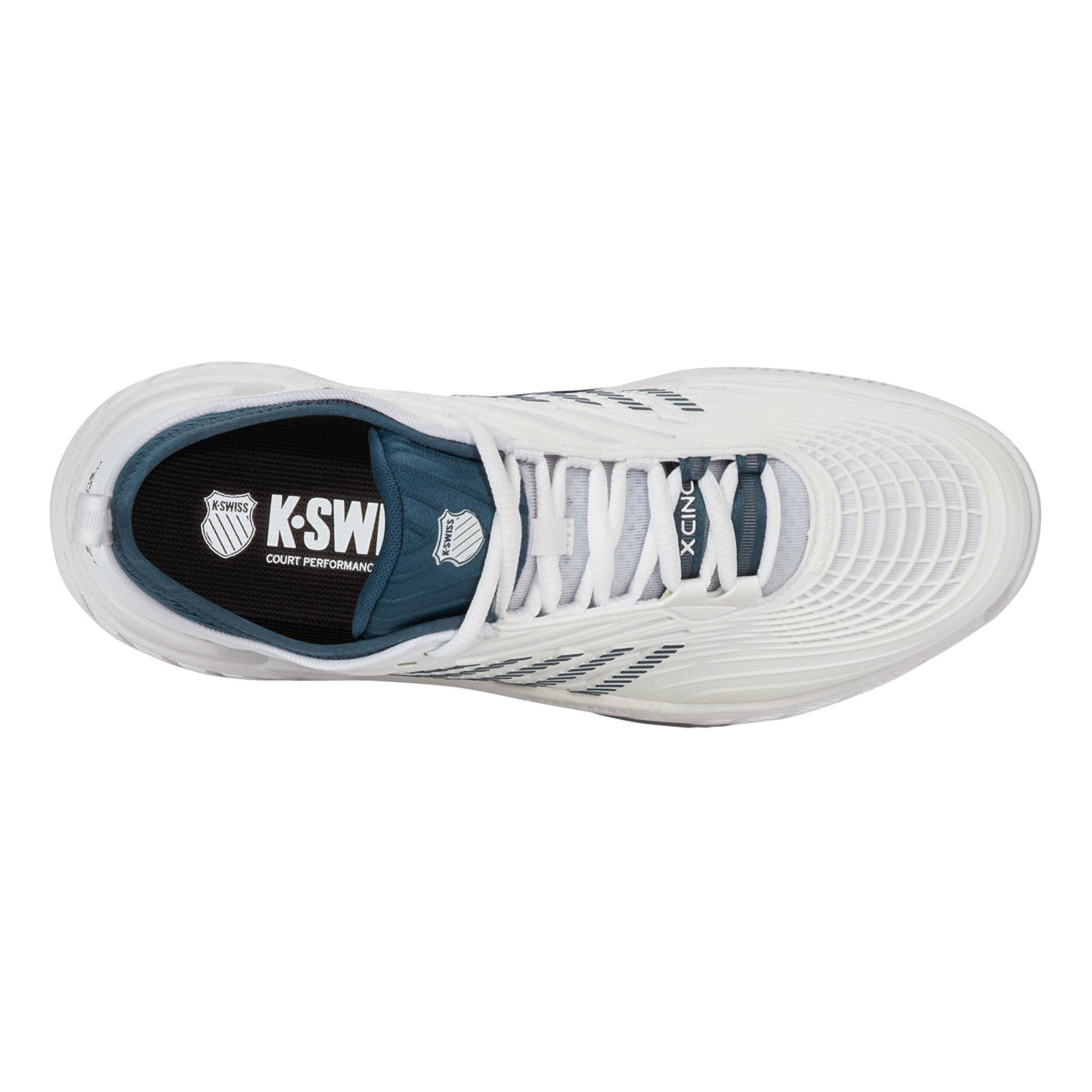 K-Swiss Hypercourt Supreme 2 Chaussure Terre Battue Hommes - Blanc , Bleu Petrol