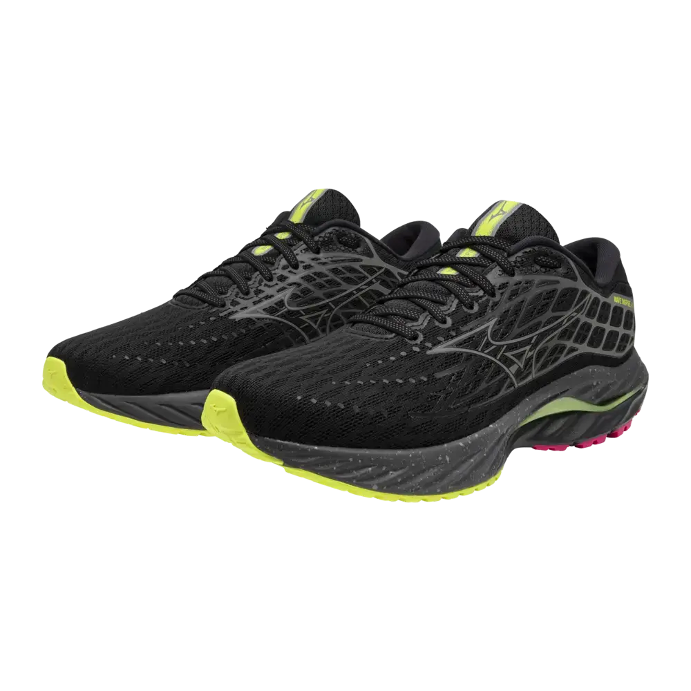 Mizuno Wave Inspire 20 Hardloopschoenen Zwart/Zilver/Groen Heren