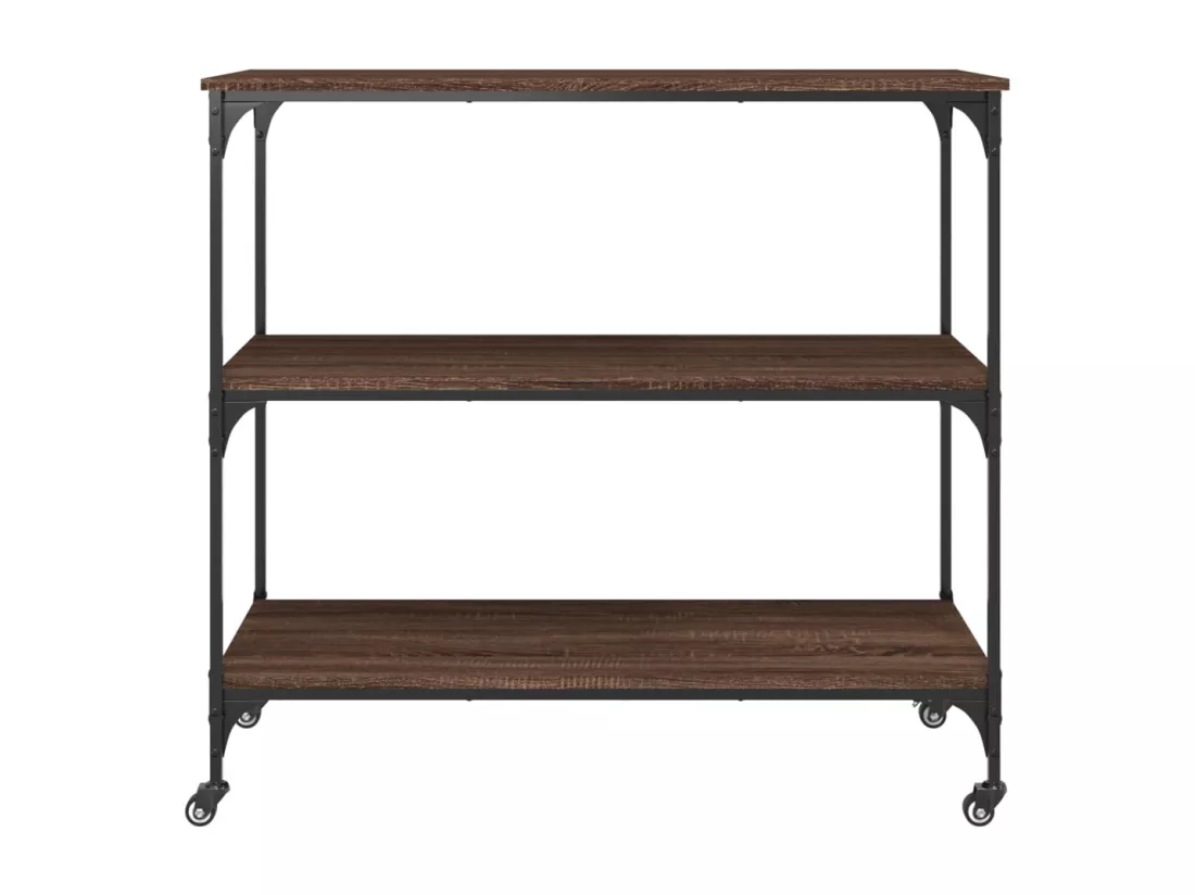 Chariot de cuisine chêne marron 102x50x95 cm bois d'ingénierie