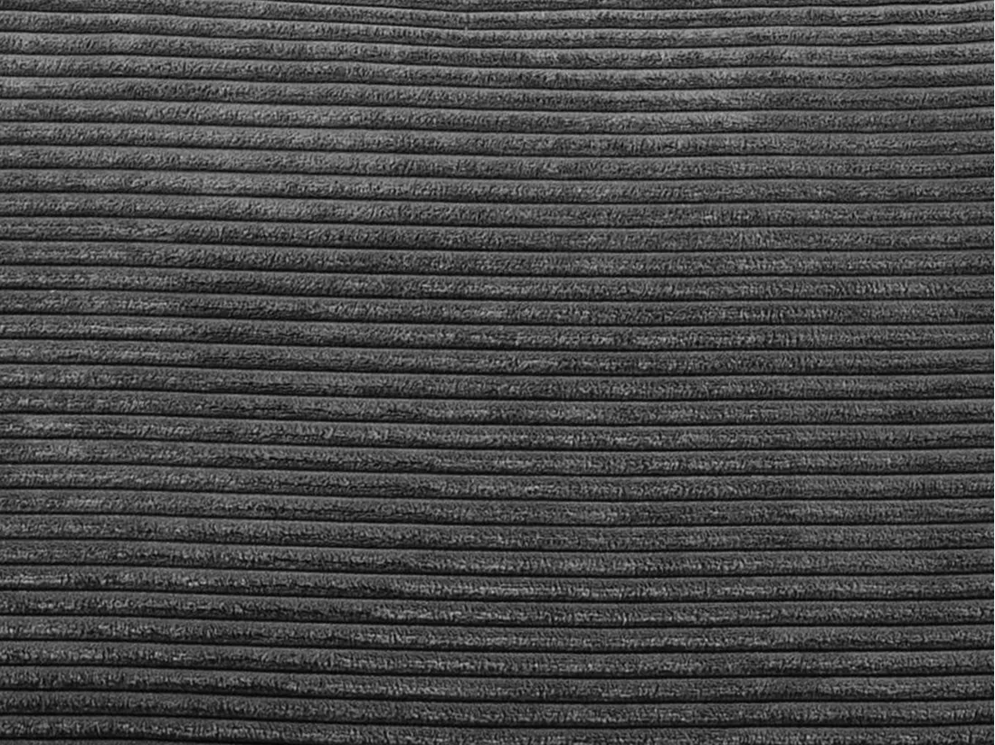 Canapé 4 places convertible express en velours côtelé gris anthracite - Couchage à lattes larges 160 cm - Matelas 18 cm LORETO