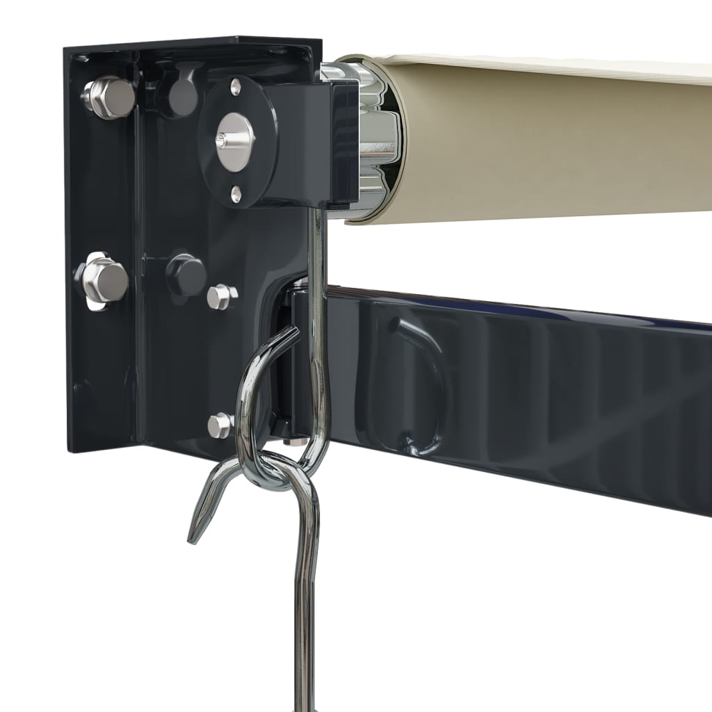 Auvent rétractable crème 3,5x2,5 m tissu et aluminium