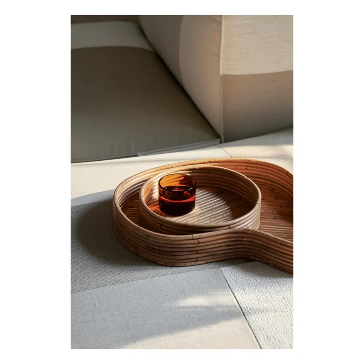 Ferm Living Plateaux Isola en rotin - Set de 2