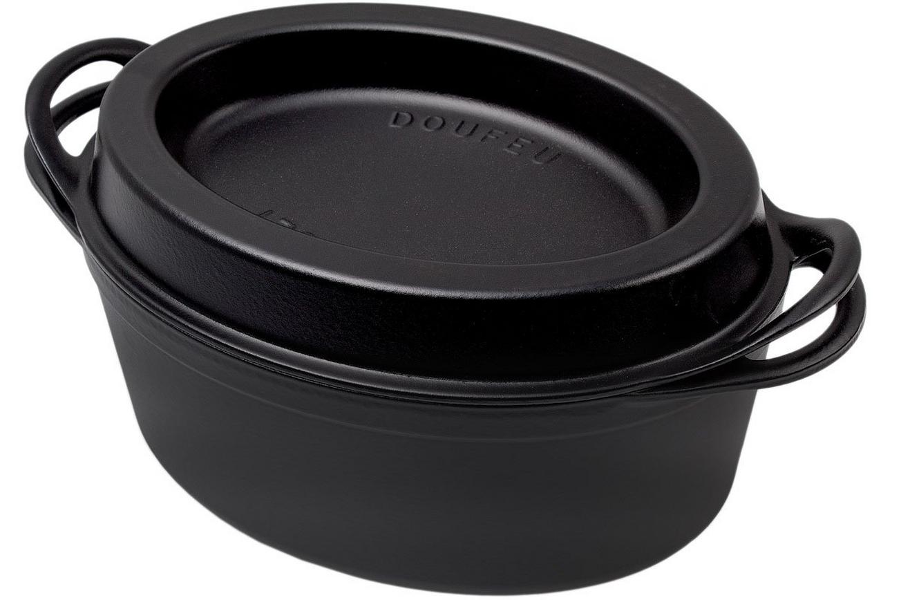 Le Creuset Doufeu gietijzeren braadpan ovaal, 32 cm, 7,2L zwart