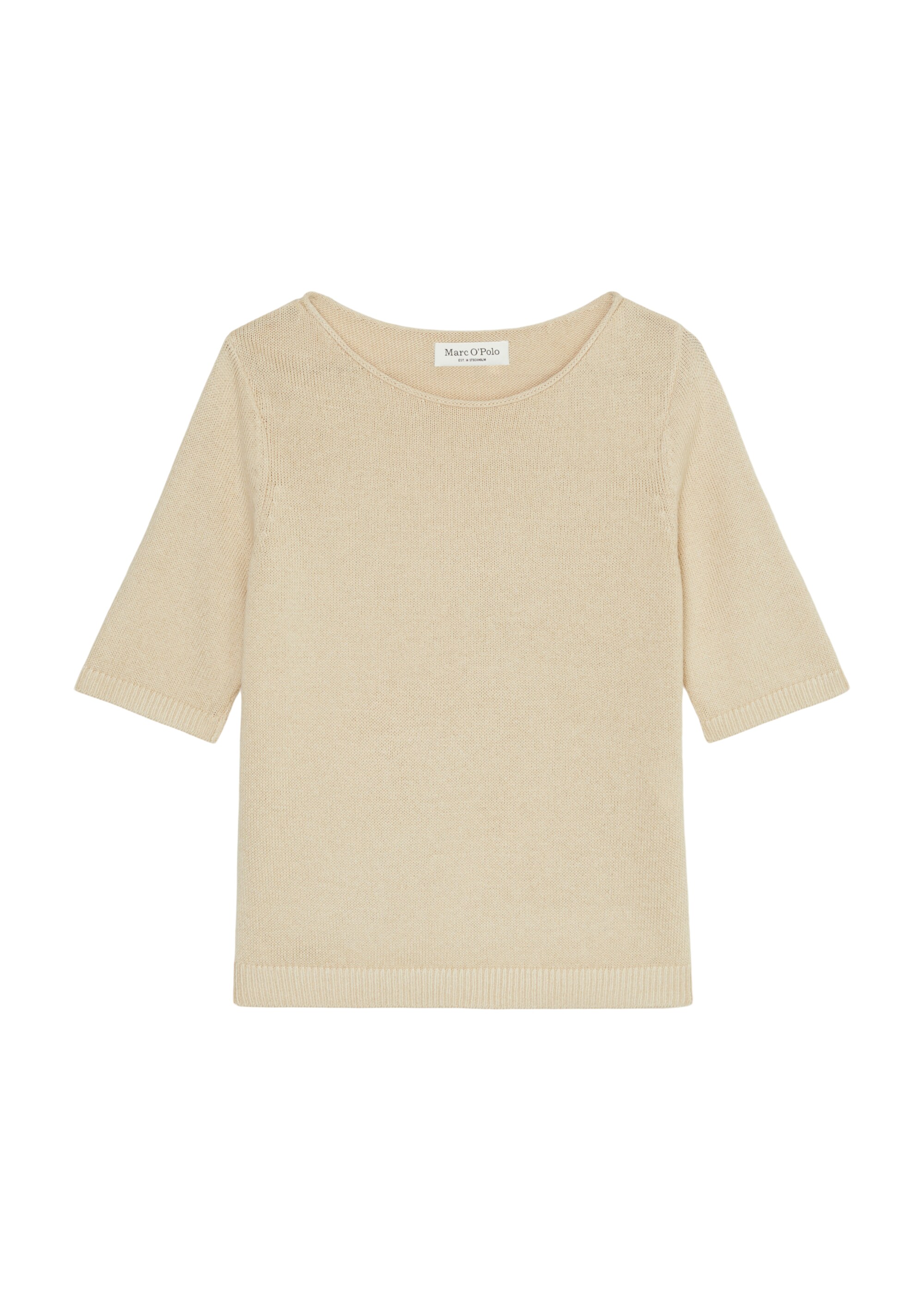 Kurzarm-Pullover regularaus Organic-Cotton-Leinen-Mix