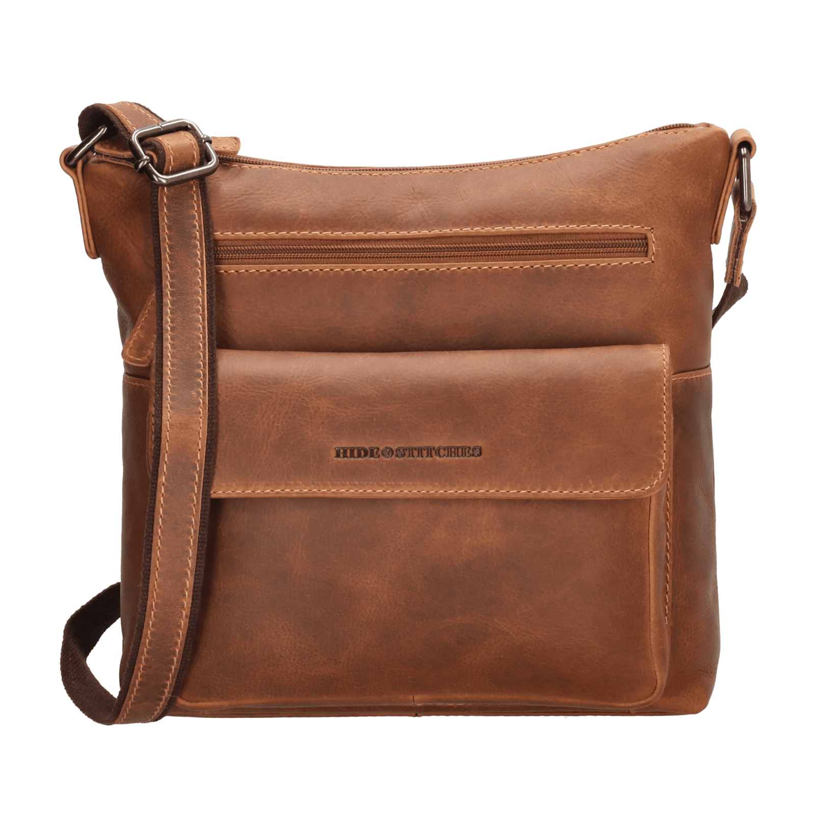 Hide & Stitches Japura Schoudertas Cognac