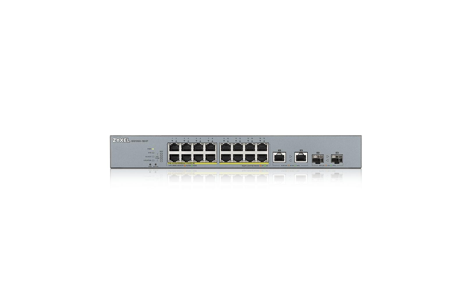 PoE+ Switch GS1350-18HP 16 Port<br>Smart managed Switch speziell für IP-Kameras optimiert