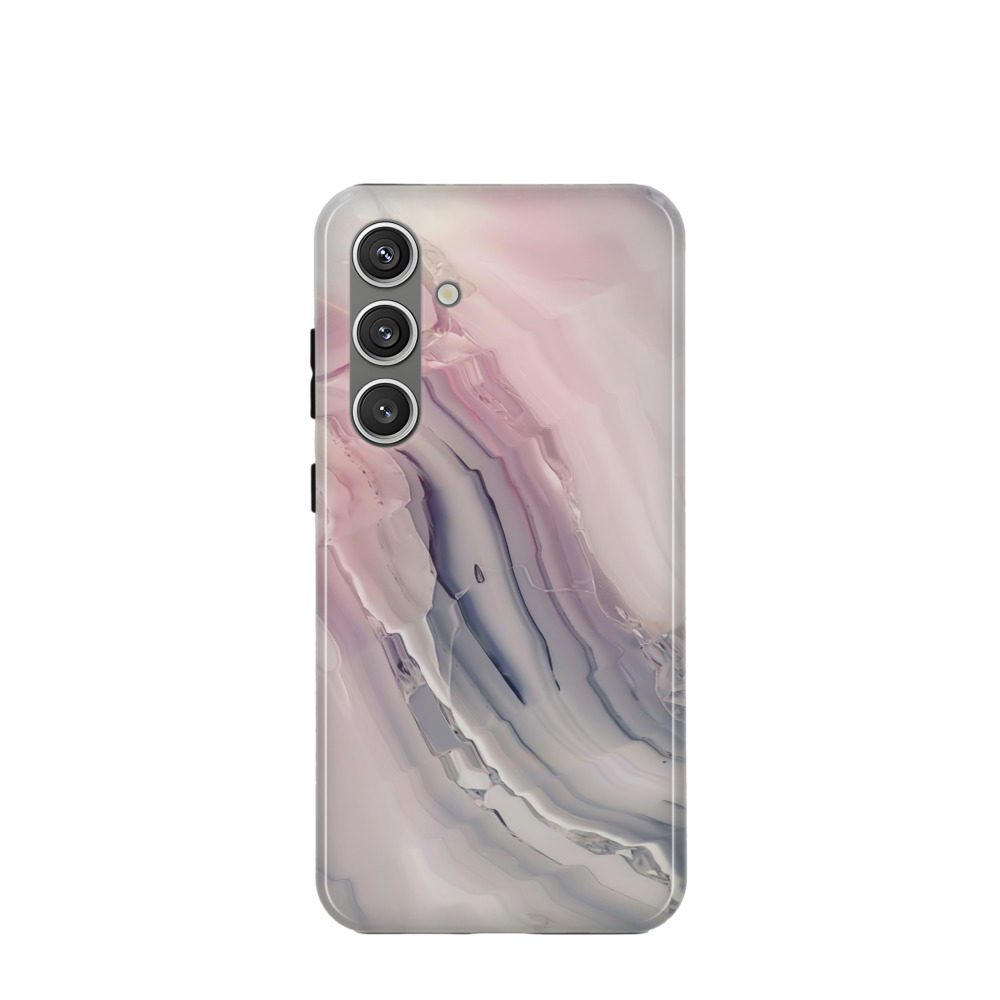 Samsung Galaxy S24 Hybrid (Kunststoff / Gummi) Hülle Marmor Marble 9 - Lila-Violett