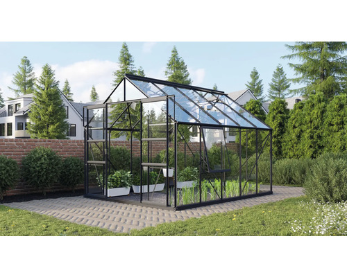 Vitavia Meridian 2 8300 kas, enkelvoudig veiligheidsglas 3 mm, 257x321 cm, zwart