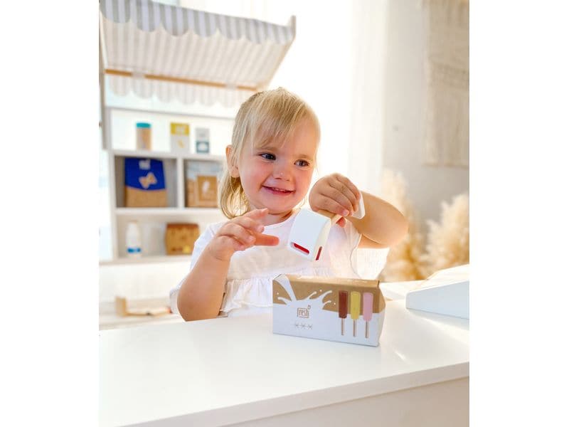small foot Kaufladen «fresh» Kompakter Kaufladen mit abnehmbarer Stoffmarkise