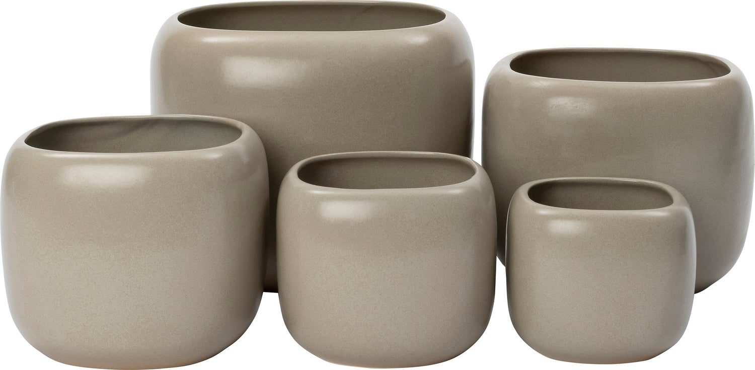 Intratuin bloempot Suvi taupe 22 x 22 x 18 cm