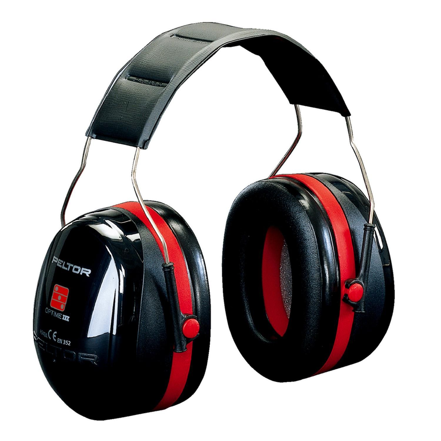 3M PELTOR™ Optime™ III H540A Oorkap gehoorbescherming zwart/rood 34dB - OPT3BK