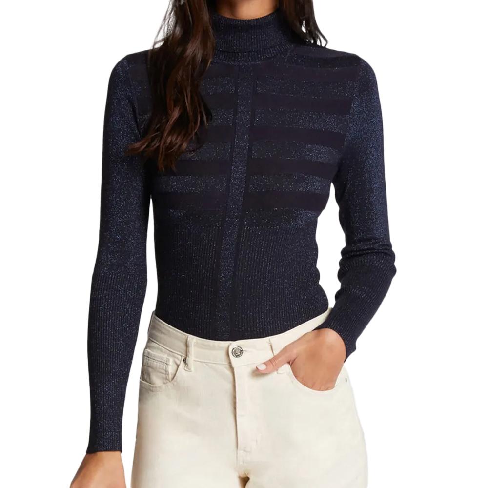 Morgan Pull Marine Brillant Femme Morgan Mentosa
