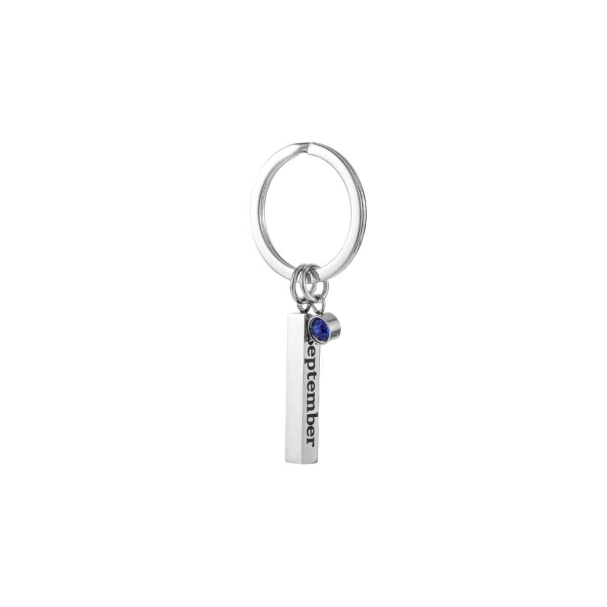 Birthstone nøkkelring - rustfritt stål Birthstone nøkkelring september