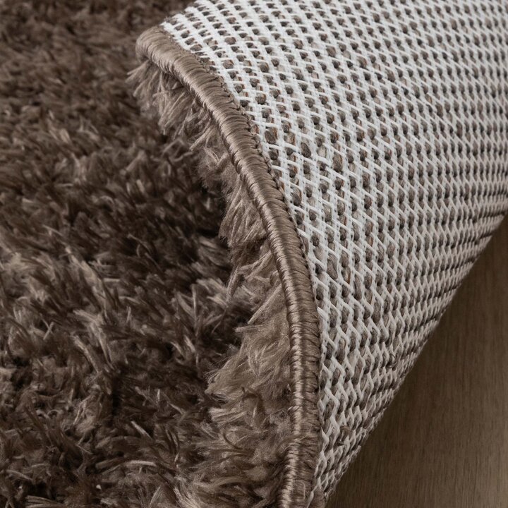 Rond Shaggy vloerkleed - Blaze Taupe