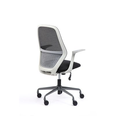 Fauteuil de bureau TIME - accoudoirs fixes gris clair - gris foncé