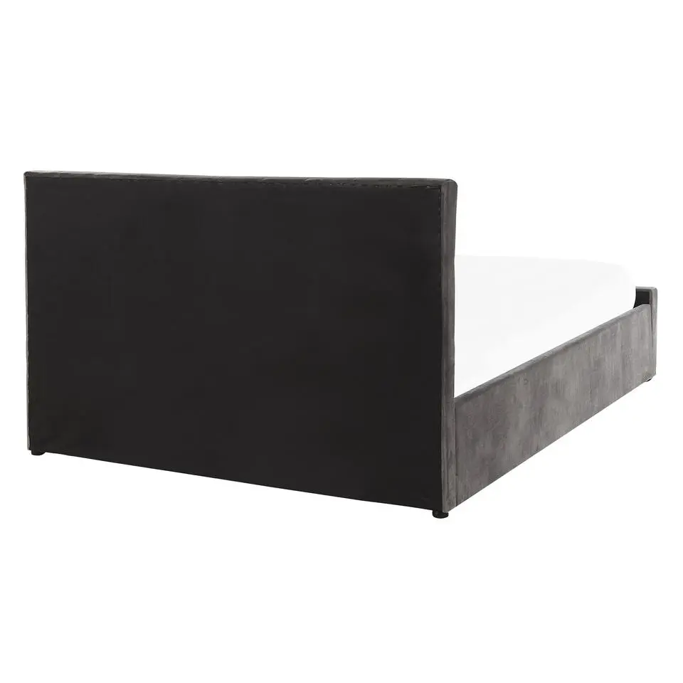 AMIENS - Bed met opbergruimte - Grijs - 140 x 200 cm - Fluweel
