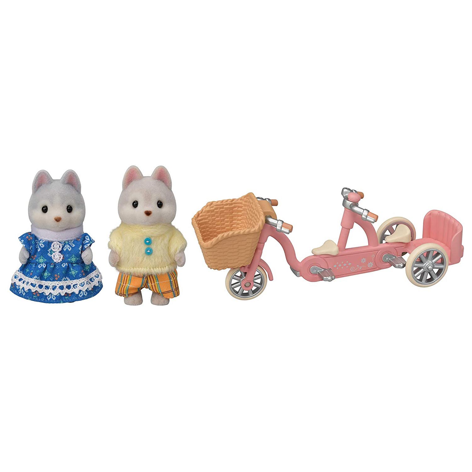 Sylvanian Families 5637 Tandem Fiets Set- Husky Zus en Broer