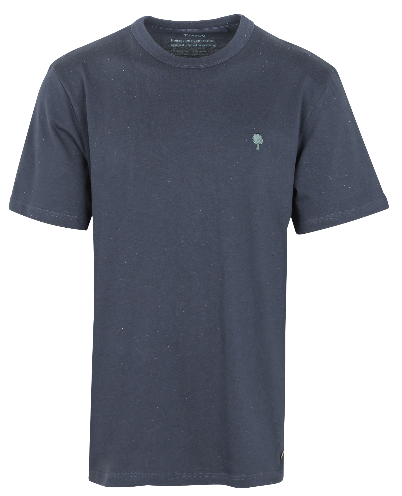 LUGNY - Tee-shirt col rond en coton mélangé | Bleu