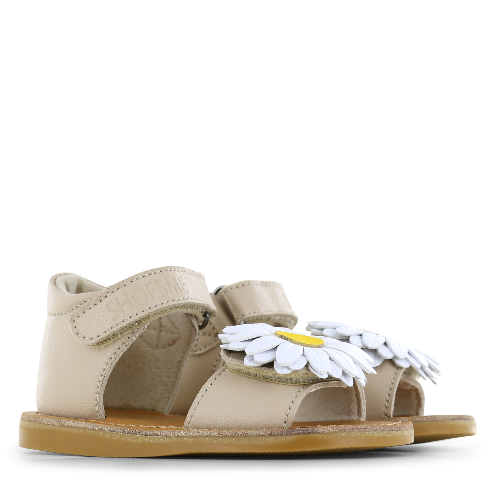 Shoesme taupe sandaal met bloem Microfiber leer | Meisjes schoenen