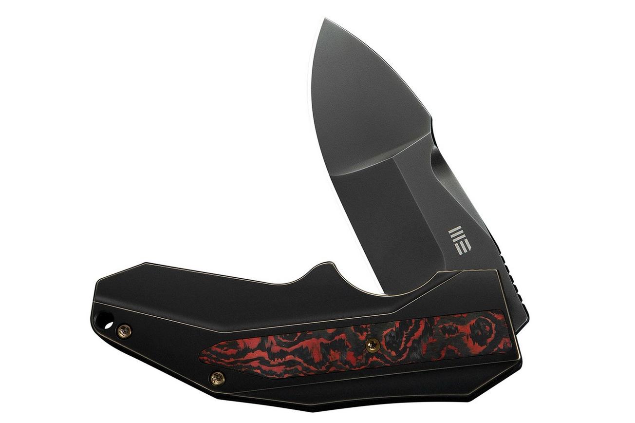 WE Knife Coral WE24044-3, Polished Gray CPM 20CV, Bronze/Black Titanium, Lava Flow Fat Carbon Fiber Inlay zakmes, Gustavo T. Cecchini design