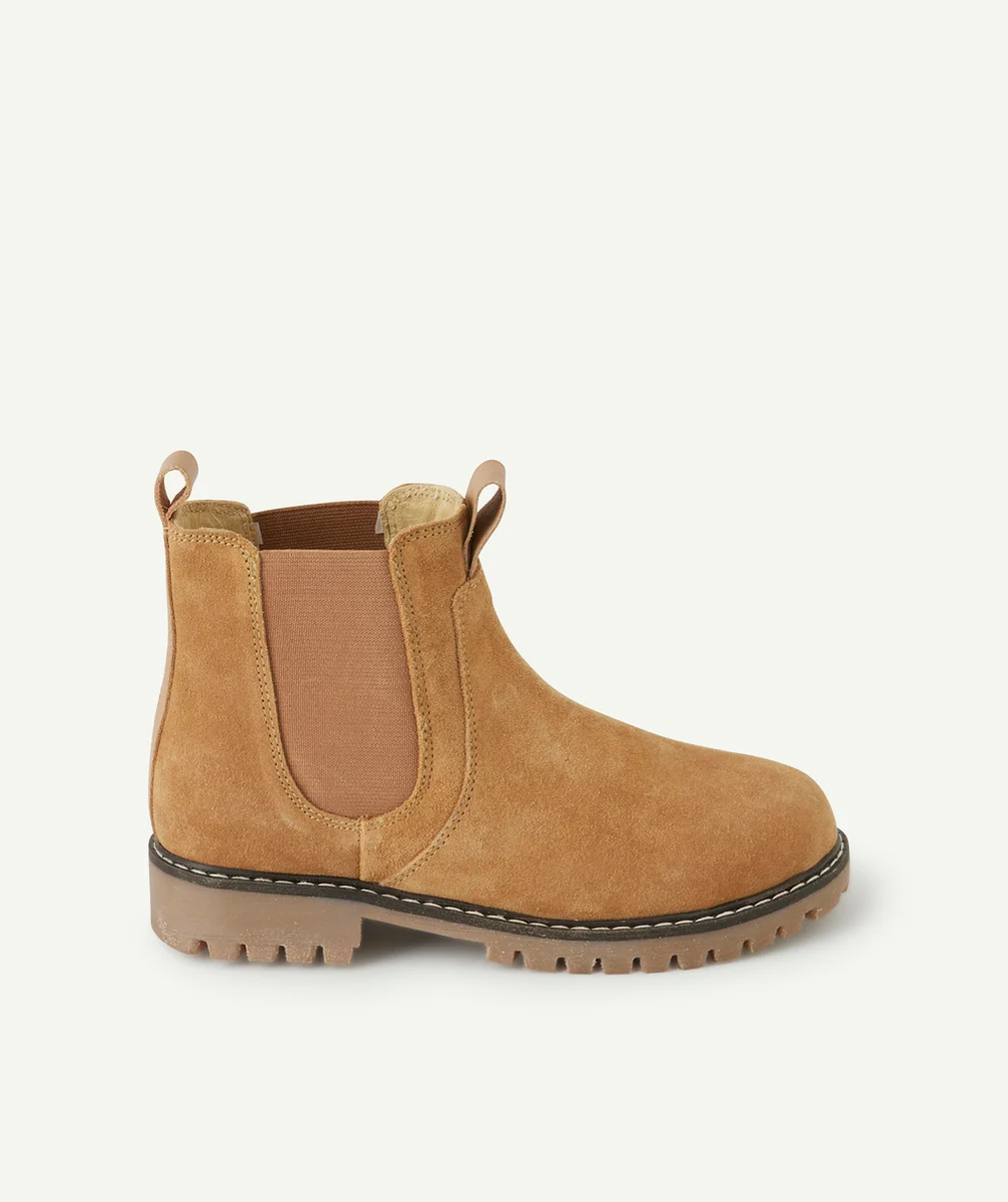 BOTTES ÉLASTIQUÉES GARÇON EN CUIR MARRON