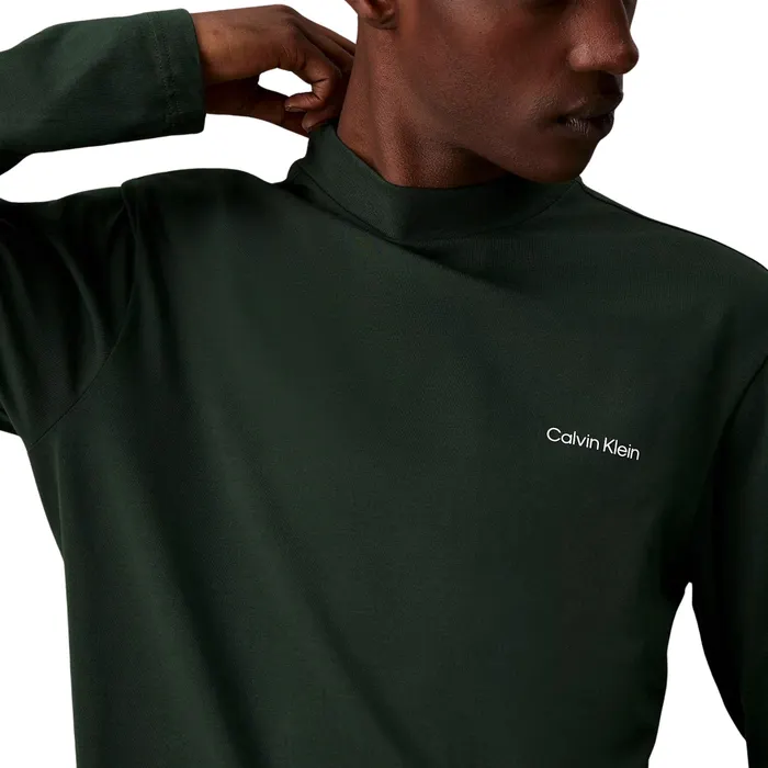 Calvin Klein Micro Logo Mock Longsleeve Shirt Heren