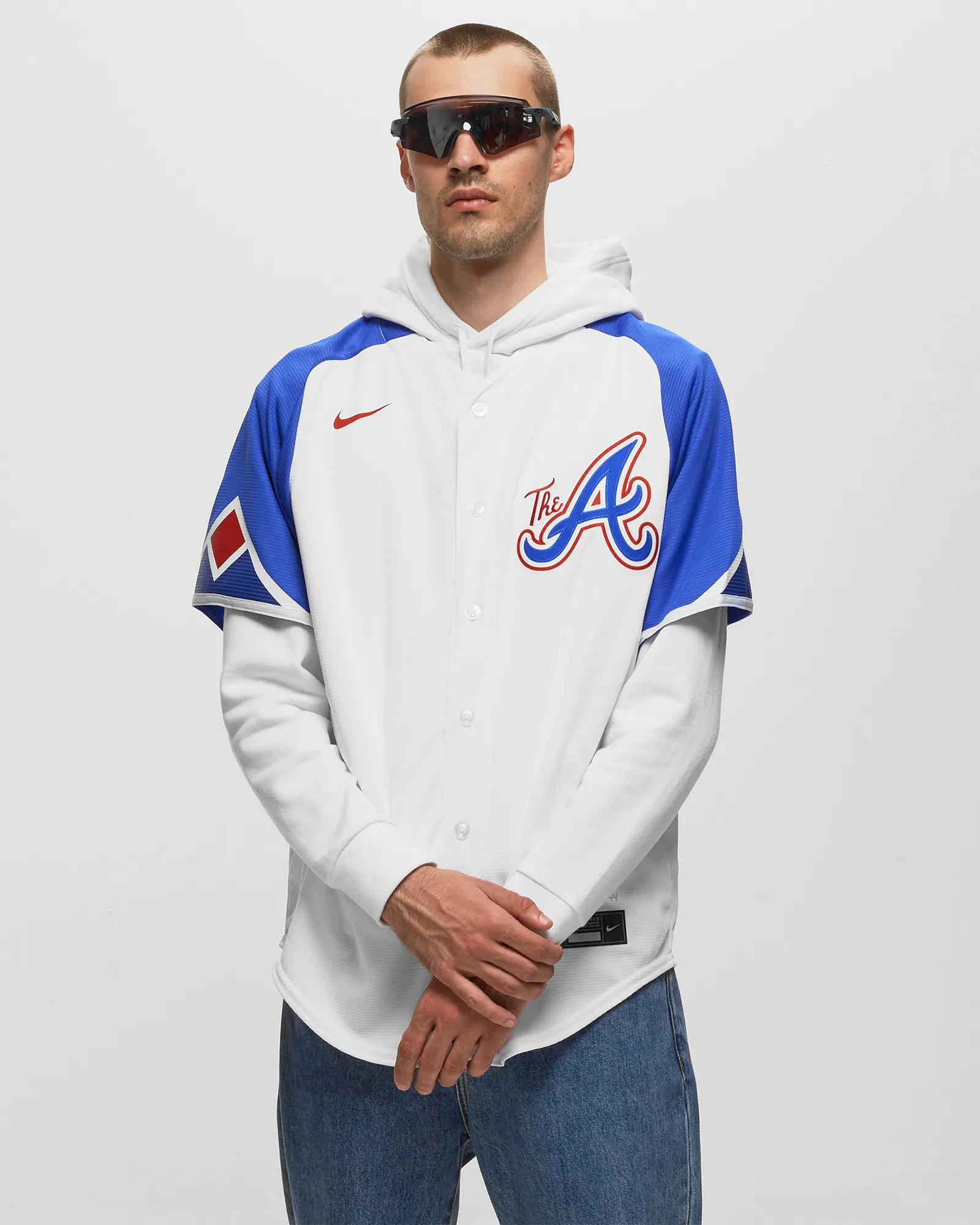 Camisa oficial réplica do Atlanta Braves da MLB da Nike, modelo Jersey City Connect.