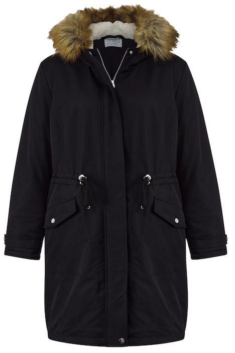 Parka, Straight Fit, Teddyfutter, Kapuze, 2-Wege-Zipper, Langarm