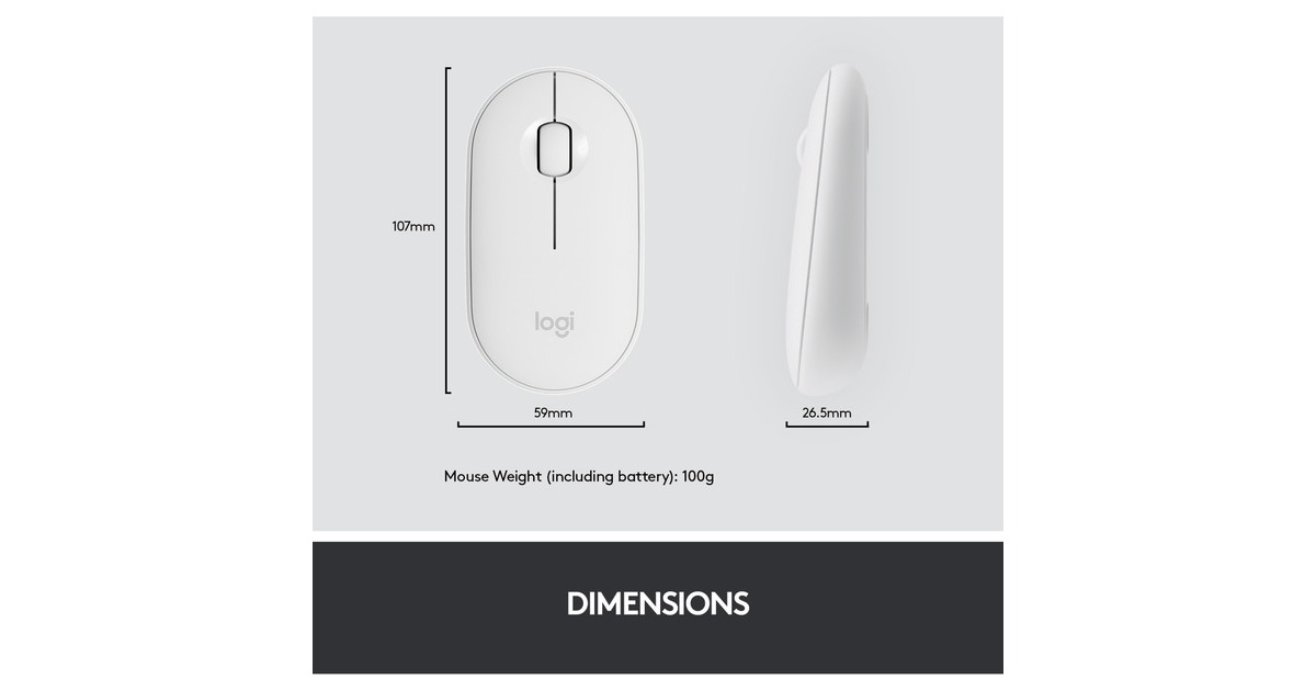 LogitechMK470 Slim Wireless Keyboard and Mouse Combo , desktopset  (Wit, US-International, Scissor switches, 1000 dpi)