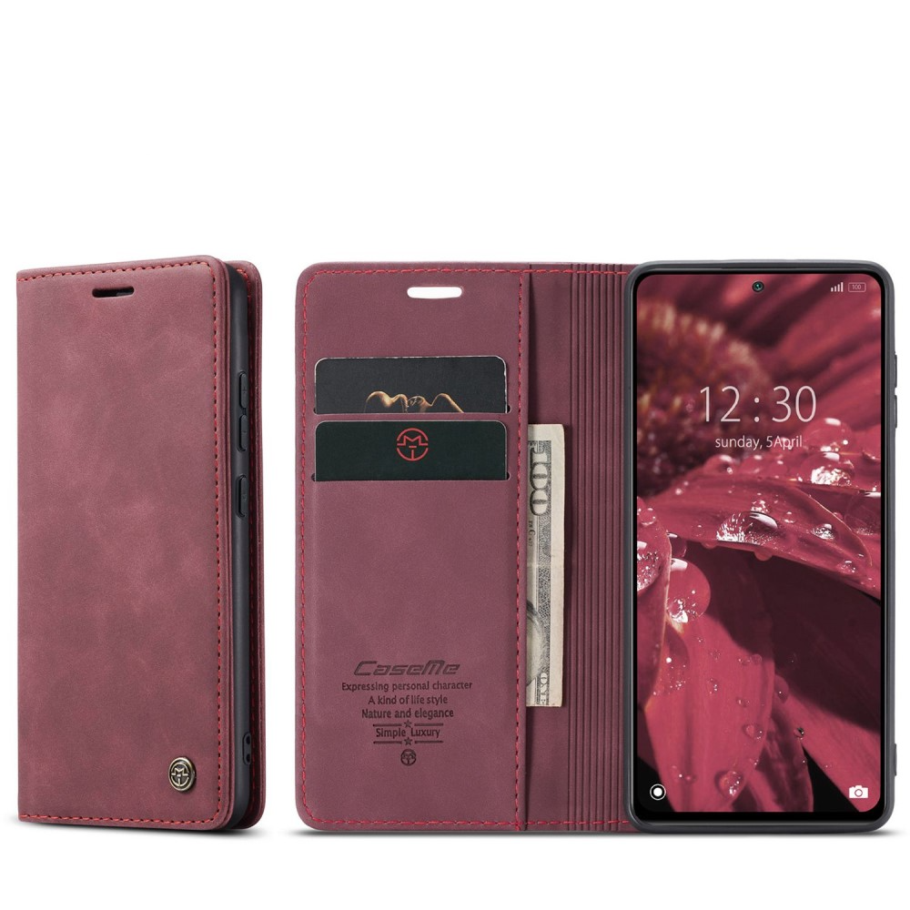 Xiaomi 12 Leder Tasche Flip Wallet Etui mit Kartenfächern - Rot