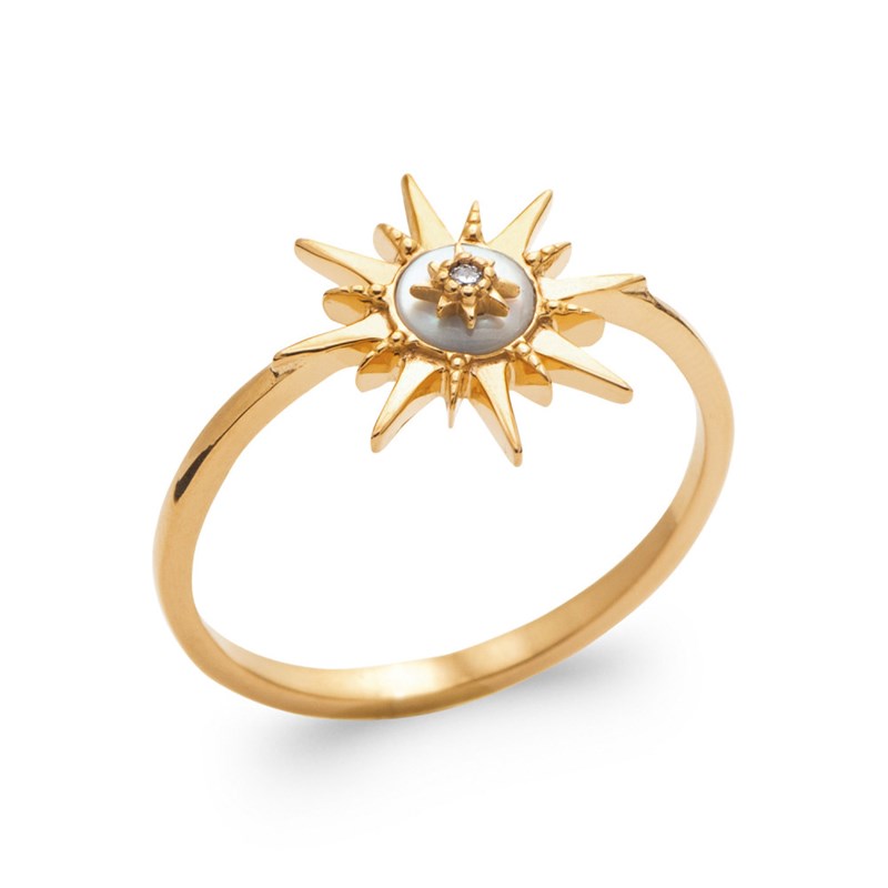 Bague Femme - Plaqué Or - Nacre