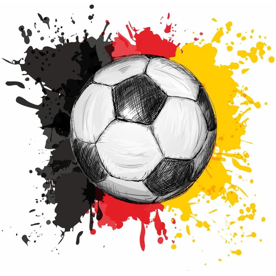 Nikima Wandtattoo 110 Wandtattoo Fussball Deutschland Fahne Flagge schwarz rot gold schwarz