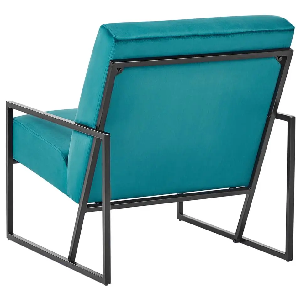 DELARY - Fauteuil - Blauwgroen - Fluweel