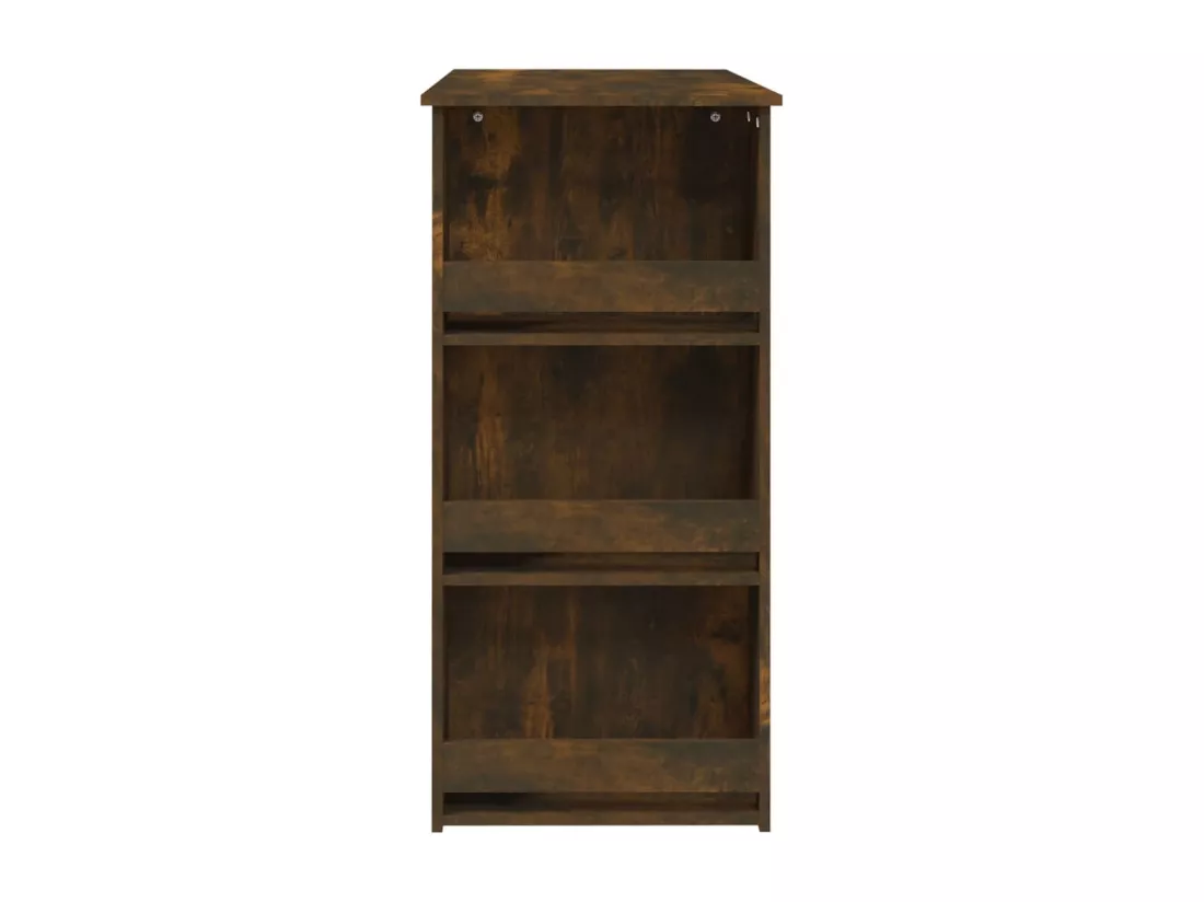 Table de bar et étagère de rangement Chêne fumé 102x50x103,5 cm