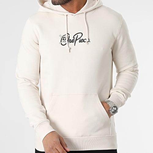 Sweat Capuche Mugiwara Logo Beige Noir