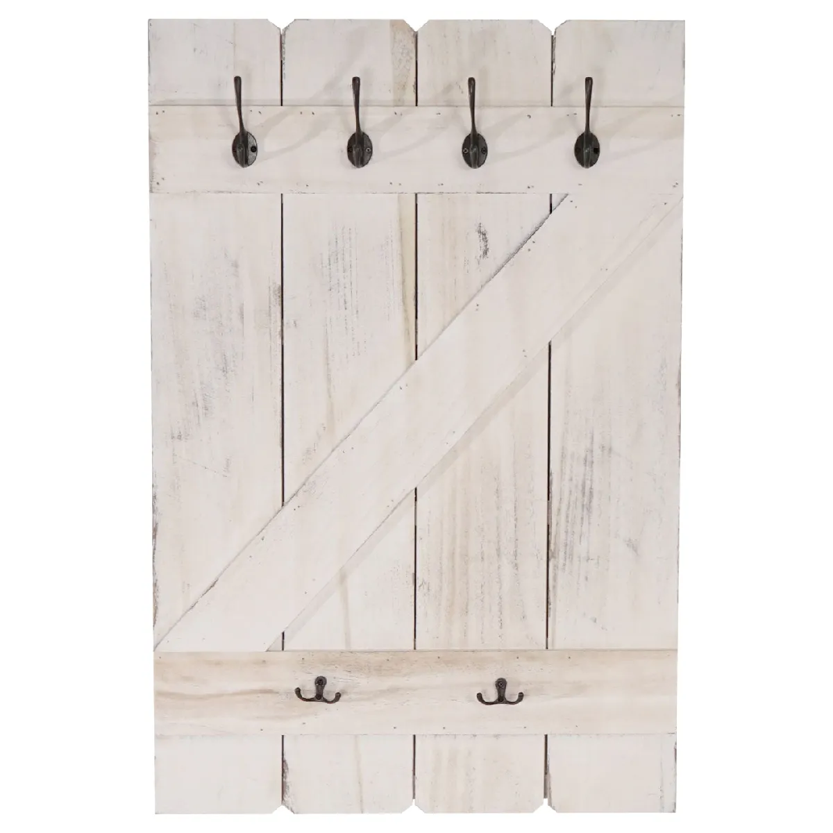 Decoshop26 Porte-manteau mural bois vieilli