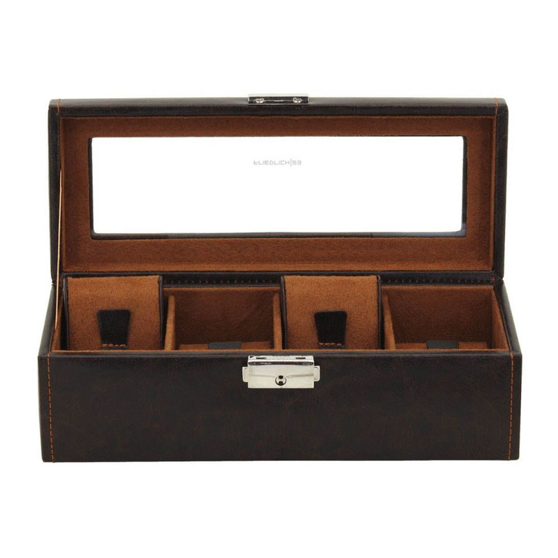Ecrin 4 montres, Bond, marron, vitré