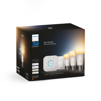 Philips Hue starterkit - warm tot koelwit licht 8,.5W - 3 lampen met dimmer switch - E27