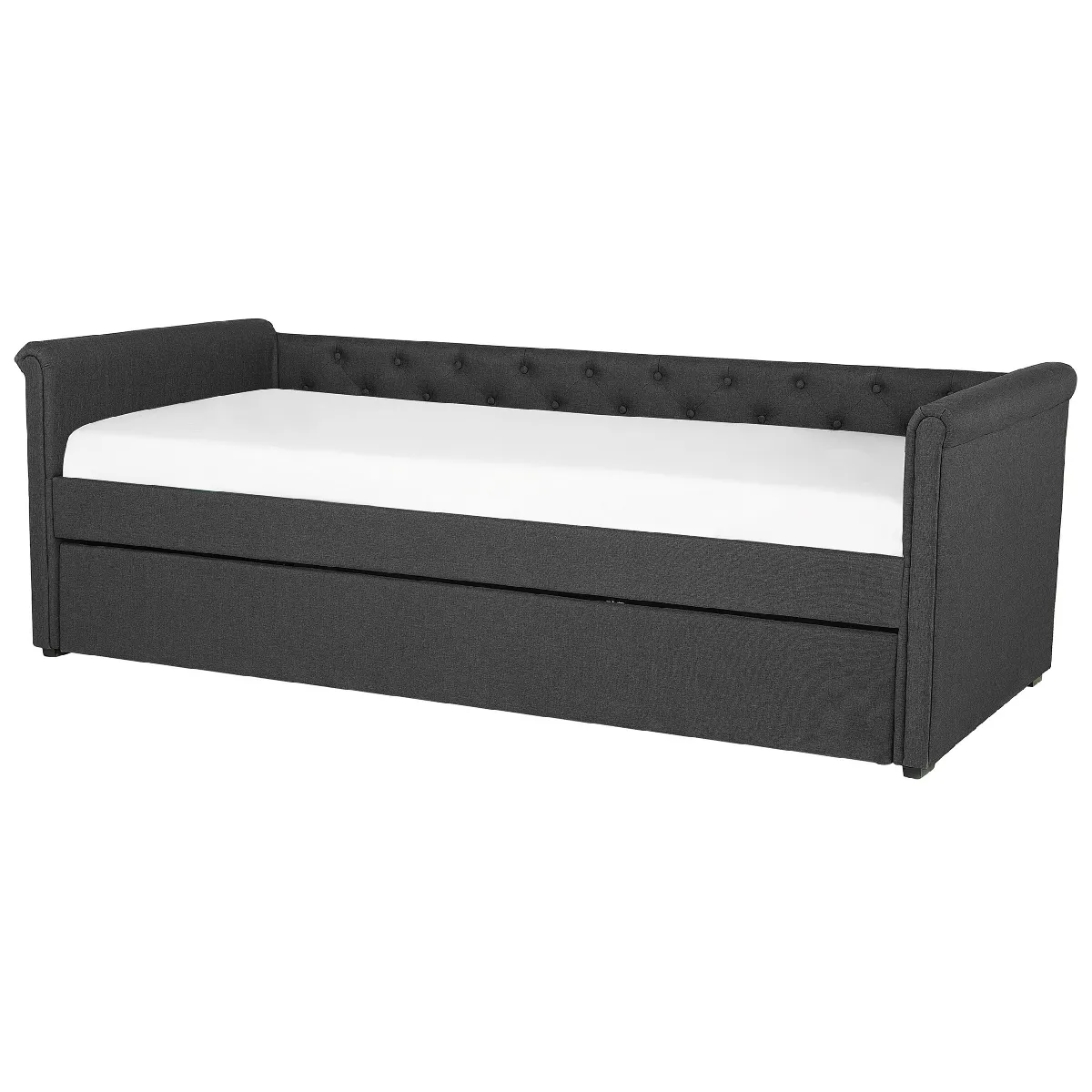 BELIANI Lit avec sommier LIBOURNE Gris foncé
