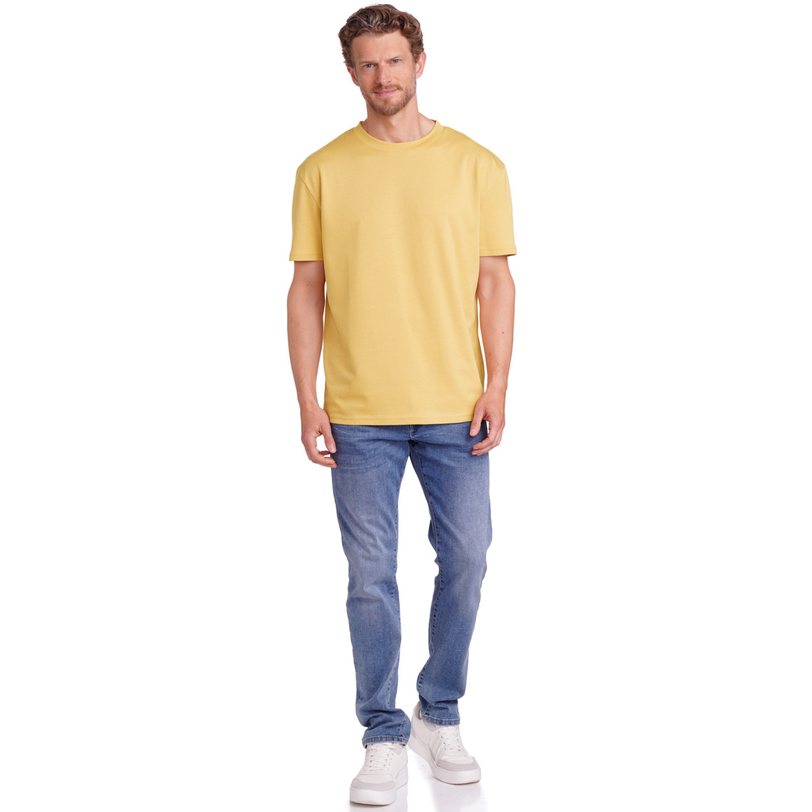Jonas Nielsen Herren T-Shirt im Oversized-Look hellgelb