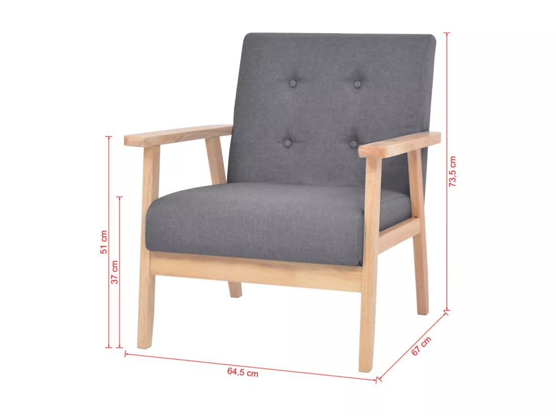 Ensemble de canapés 2 pcs Tissu Gris foncé